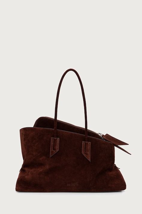 The Attico La Passeggiata Medium borsa shopper da donna in camoscio marrone 250WAH00054LBT007AA