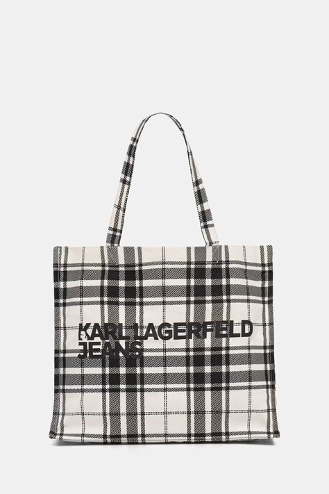 Karl Lagerfeld Jeans torebka shopper damska bawełniana czarna B3W50056