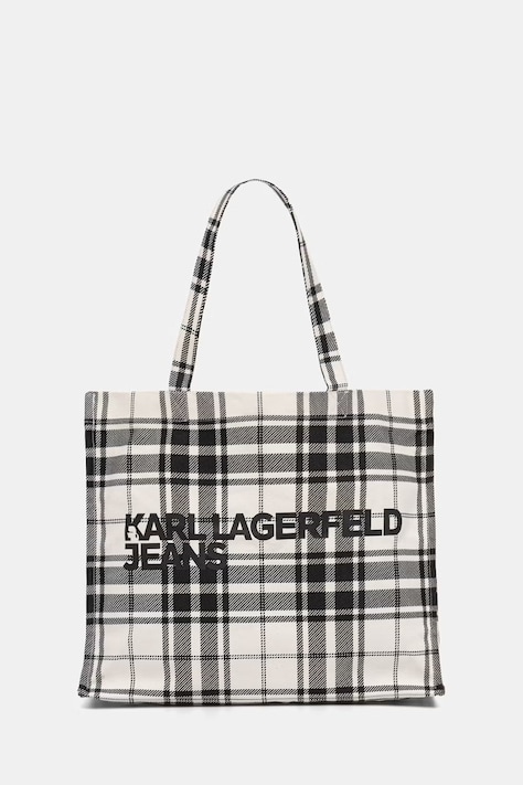Karl Lagerfeld Jeans torebka shopper damska bawełniana czarna B3W50056