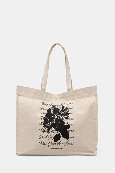 Karl Lagerfeld Jeans shopper torba za žene pamučna bež B3W50037