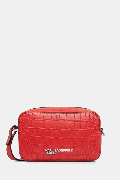 Karl Lagerfeld Jeans torebka crossbody damska z imitacji skóry czerwona B3W30179