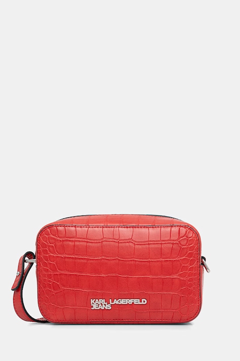 Karl Lagerfeld Jeans torebka crossbody damska z imitacji skóry czerwona B3W30179