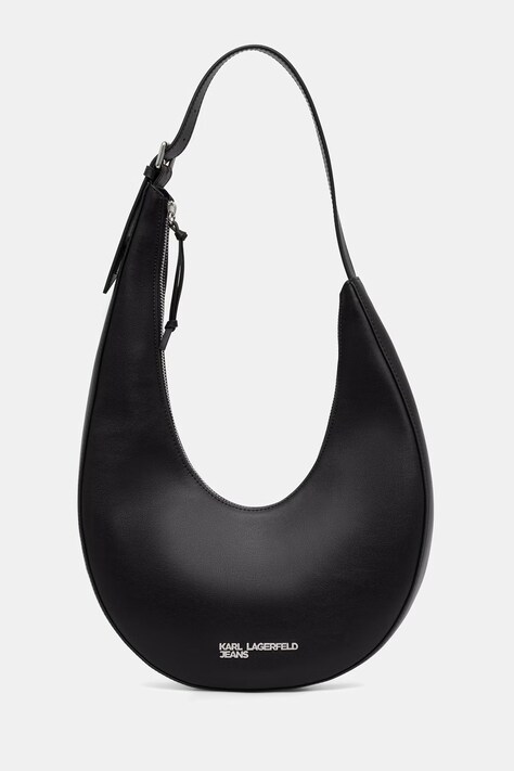 Karl Lagerfeld Jeans torebka hobo damska skórzana czarna B3W30151