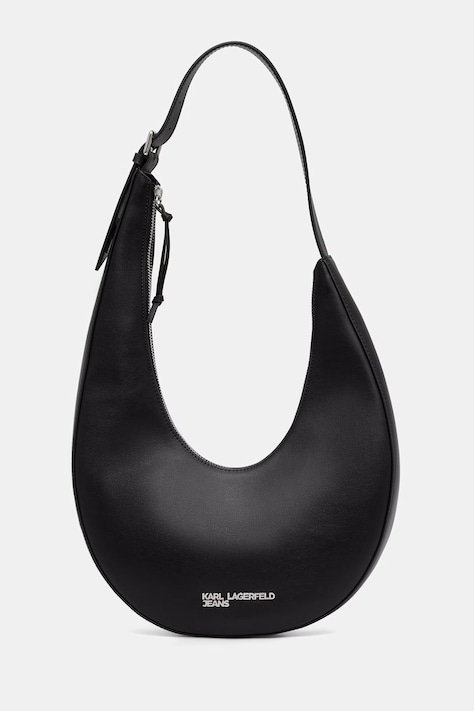 Karl Lagerfeld Jeans torebka hobo damska skórzana czarna B3W30151