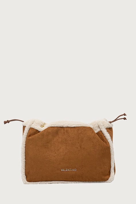 Valentino Bags Torebka shopper damska z imitacji zamszu MAX brązowa VBSABT01