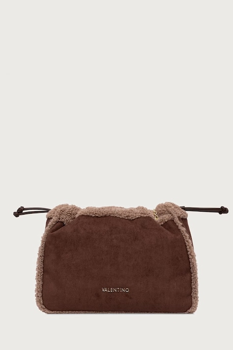 Valentino Bags Torebka shopper damska z imitacji zamszu MAX brązowa VBSABT01