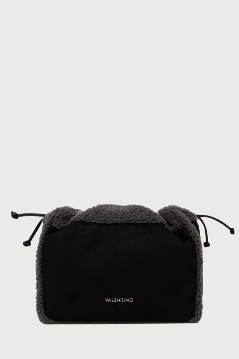 Valentino Bags Torebka shopper damska z imitacji zamszu MAX czarna VBSABT01