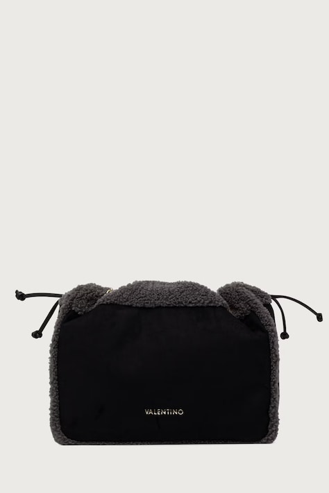 Valentino Bags Torebka shopper damska z imitacji zamszu MAX czarna VBSABT01