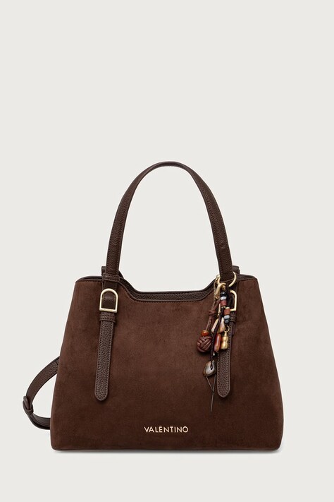 Valentino Bags Torebka crossbody damska z imitacji zamszu WINNIE WINTER brązowa VBSABH01