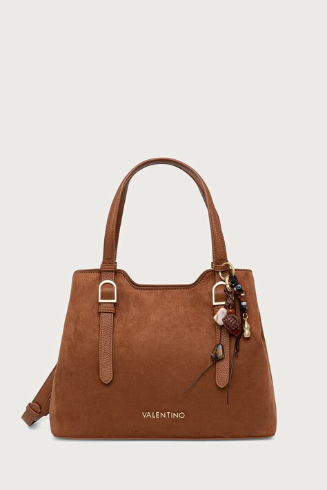 Valentino Bags Torebka crossbody damska z imitacji zamszu WINNIE WINTER brązowa VBSABH01