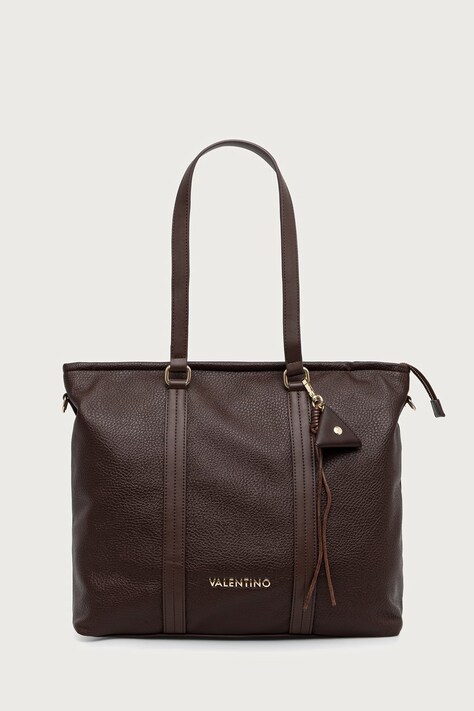 Valentino Bags Torebka shopper damska z imitacji skóry MAURY brązowa VBSADF01