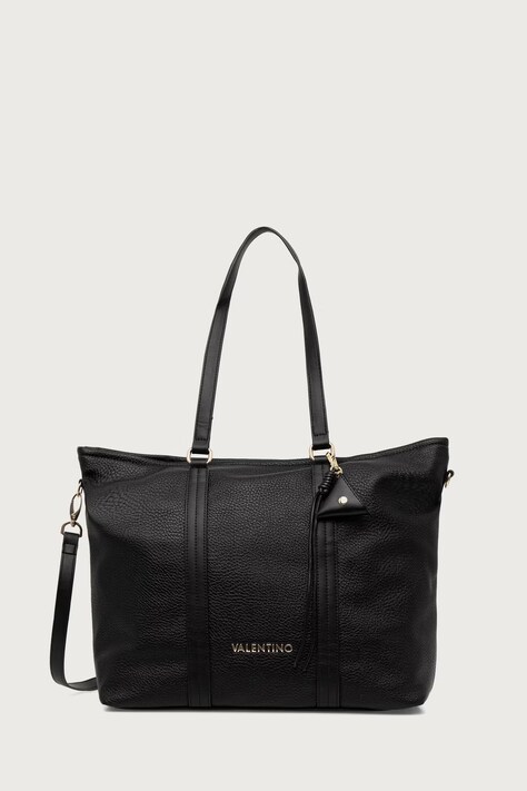Valentino Bags Torebka shopper damska z imitacji skóry MAURY czarna VBSADF01