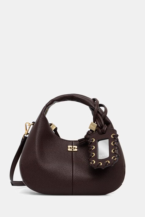 GANNI Hobo Mini torebka hobo damska z imitacji skóry brązowa A7102