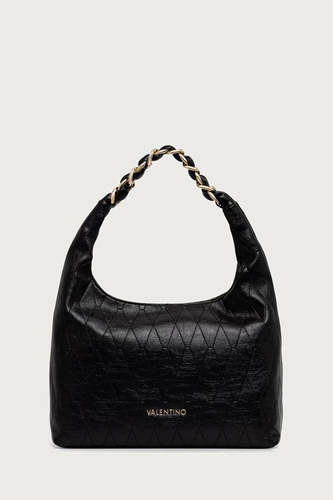 Valentino Bags Torebka hobo damska z imitacji skóry CRYSTELLE czarna VBSA5Q07