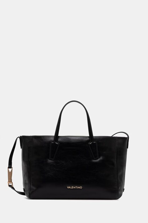 Valentino Bags torebka shopper damska z imitacji skóry ALURA RE czarna VBSA5H04