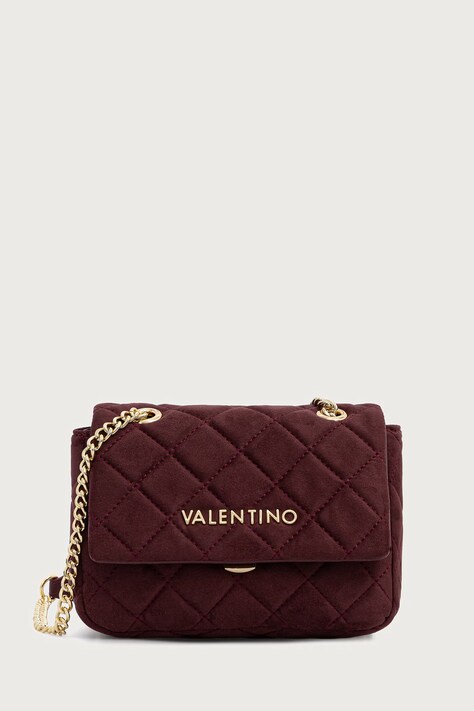 Valentino Bags Torebka crossbody damska z imitacji zamszu OCARINA SUEDE bordowa VBSA9B05