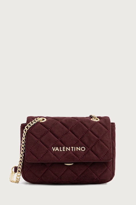Valentino Bags Torebka crossbody damska z imitacji zamszu OCARINA SUEDE bordowa VBSA9B05