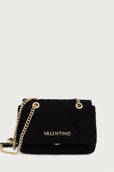 Valentino Bags Torebka crossbody damska z imitacji zamszu OCARINA SUEDE czarna VBSA9B05