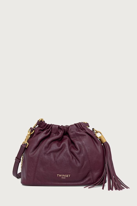 Twinset vrećasta torba za žene kožna bordo 262TD8181