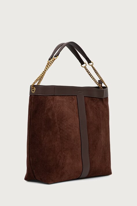 Twinset shopper torba za žene od brušene kože smeđa 262TD8160