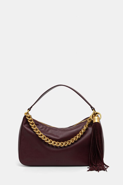 Twinset torebka hobo damska skórzana bordowa 262TB7207