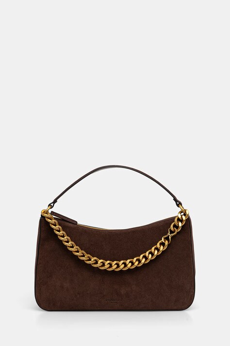 Twinset τσάντα hobo γυναικεία δέρμα σουέτ καφέ 999TB7015