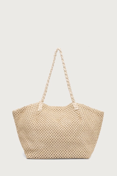 women'secret torebka tote damska pleciona beżowa 4384534