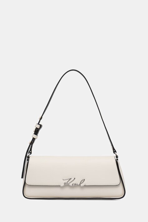 Karl Lagerfeld torebka bagietka damska skórzana K/SIGNATURE beżowa B3W30021