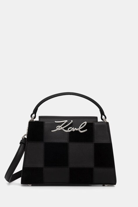 Karl Lagerfeld crossbody torba za žene kožna K/SIGNATURE crna B3W30027