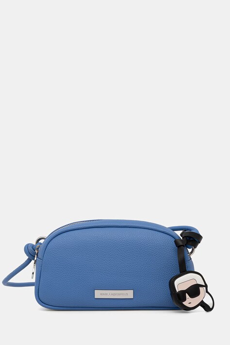 Karl Lagerfeld torebka crossbody damska z imitacji skóry IKON niebieska B3W30307