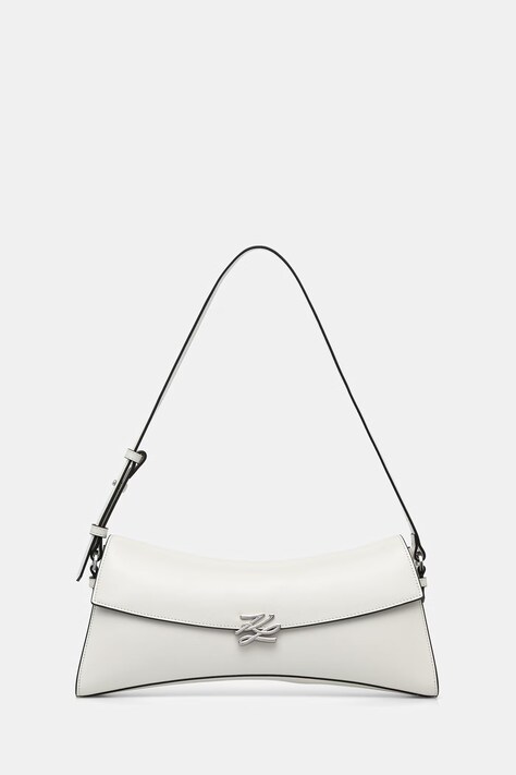 Karl Lagerfeld baguette γυναικεία δερμάτινη K/AUTOGRAPH λευκή B3W30267