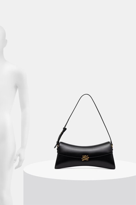 Karl Lagerfeld сумка baguette жіноча шкіряна K/AUTOGRAPH — AW26-TODZDE, чорний — фото 6