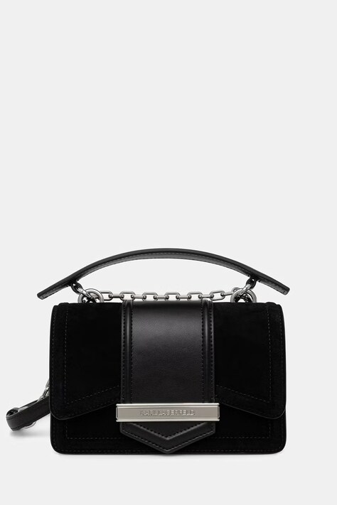 Karl Lagerfeld χιαστί γυναικεία δέρμα σουέτ K/NOVA μαύρη A4W30276