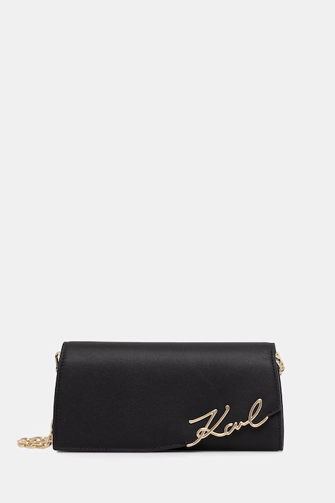 Karl Lagerfeld χιαστί γυναικεία δερμάτινη K/SIGNATURE μαύρη B3W30358
