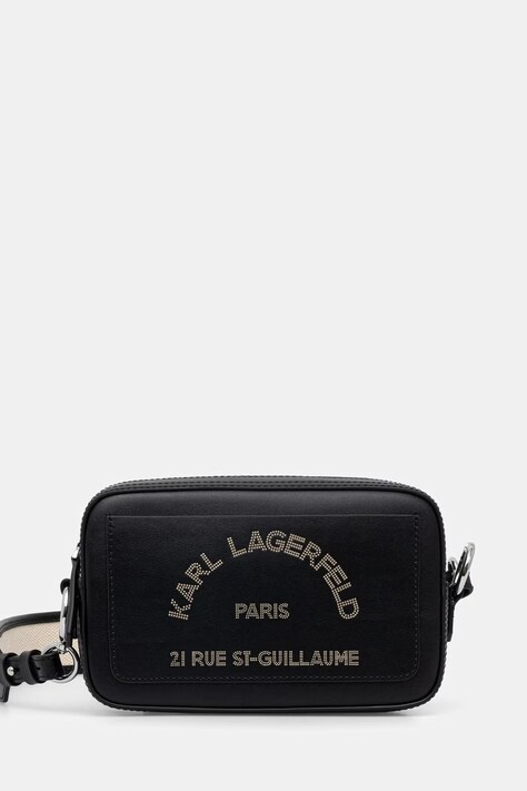 Karl Lagerfeld geantă crossbody pentru femei din piele neagră B3W30088