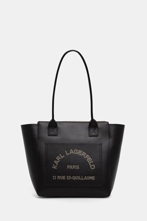 Karl Lagerfeld geantă shopper pentru femei din piele neagră B3W30096
