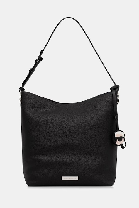 Karl Lagerfeld Чанта тип хобо дамска от имитация на кожа IKON черна B3W30123