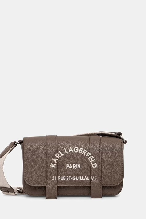 Karl Lagerfeld torebka crossbody damska z imitacji skóry K/RSG brązowa B3W30342