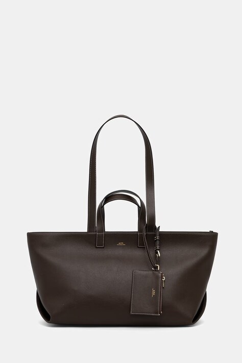 A.P.C. torebka shopper damska skórzana le drummer brązowa PXCEO.F67057