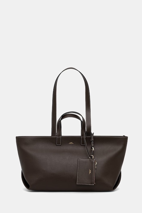 A.P.C. torebka shopper damska skórzana le drummer brązowa PXCEO.F67057