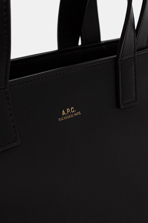 A.P.C. сумка-шопер жіноча шкіряна le drummer small — AW26-TODZFC, чорний — фото 3