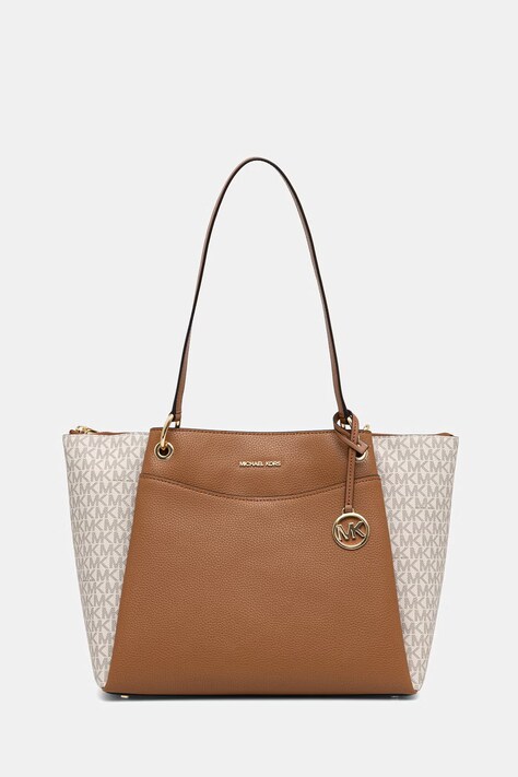 MICHAEL Michael Kors torebka shopper damska z imitacji skóry May beżowa 30T6GX5T7B