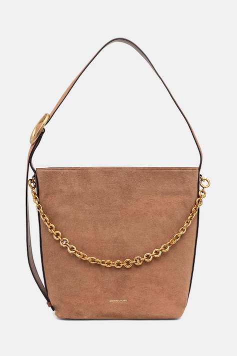 MICHAEL Michael Kors torebka hobo damska zamszowa Nolita brązowa 30T6AUEM8S