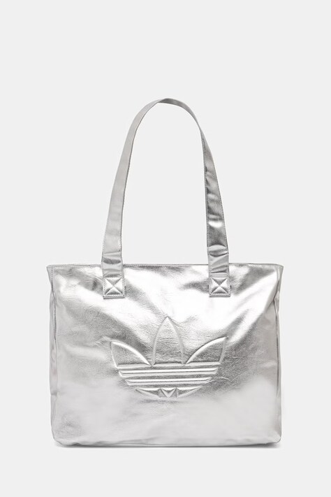 adidas Originals torebka shopper damska z imitacji skóry srebrna KR1566