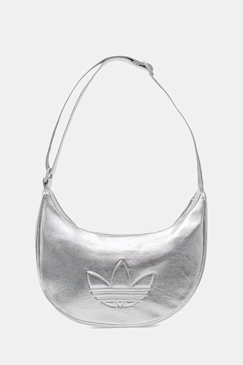 adidas Originals mala torba hobo za žene od imitacije kože Adicolor srebrna KR1562