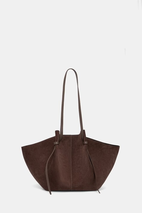 Yuzefi torebka shopper damska zamszowa LARGE MOCHI brązowa YUZRS26-HB-LM-S026