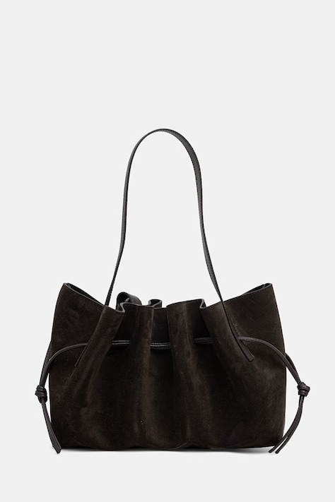 Yuzefi torebka hobo damska zamszowa SCALLOP SHOULDER brązowa YUZAW26.HB.SSB.S029