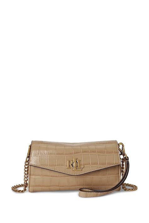 Lauren Ralph Lauren torebka crossbody damska skórzana beżowa 432P15659