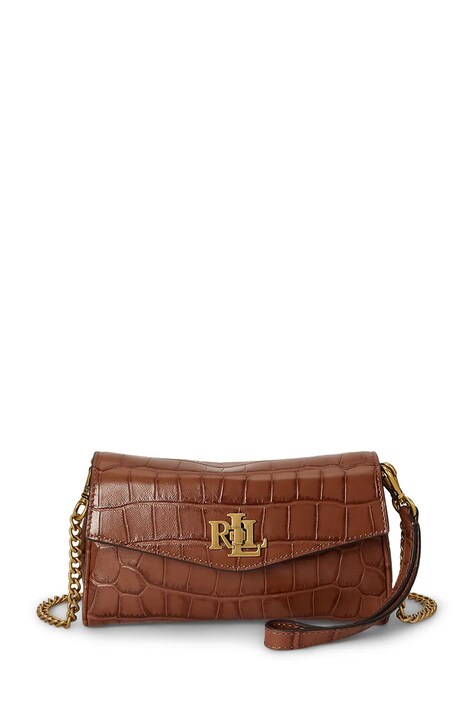 Lauren Ralph Lauren torebka crossbody damska skórzana brązowa 432P15659