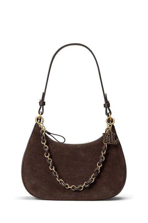 Lauren Ralph Lauren torebka crossbody damska zamszowa brązowa 431P15639